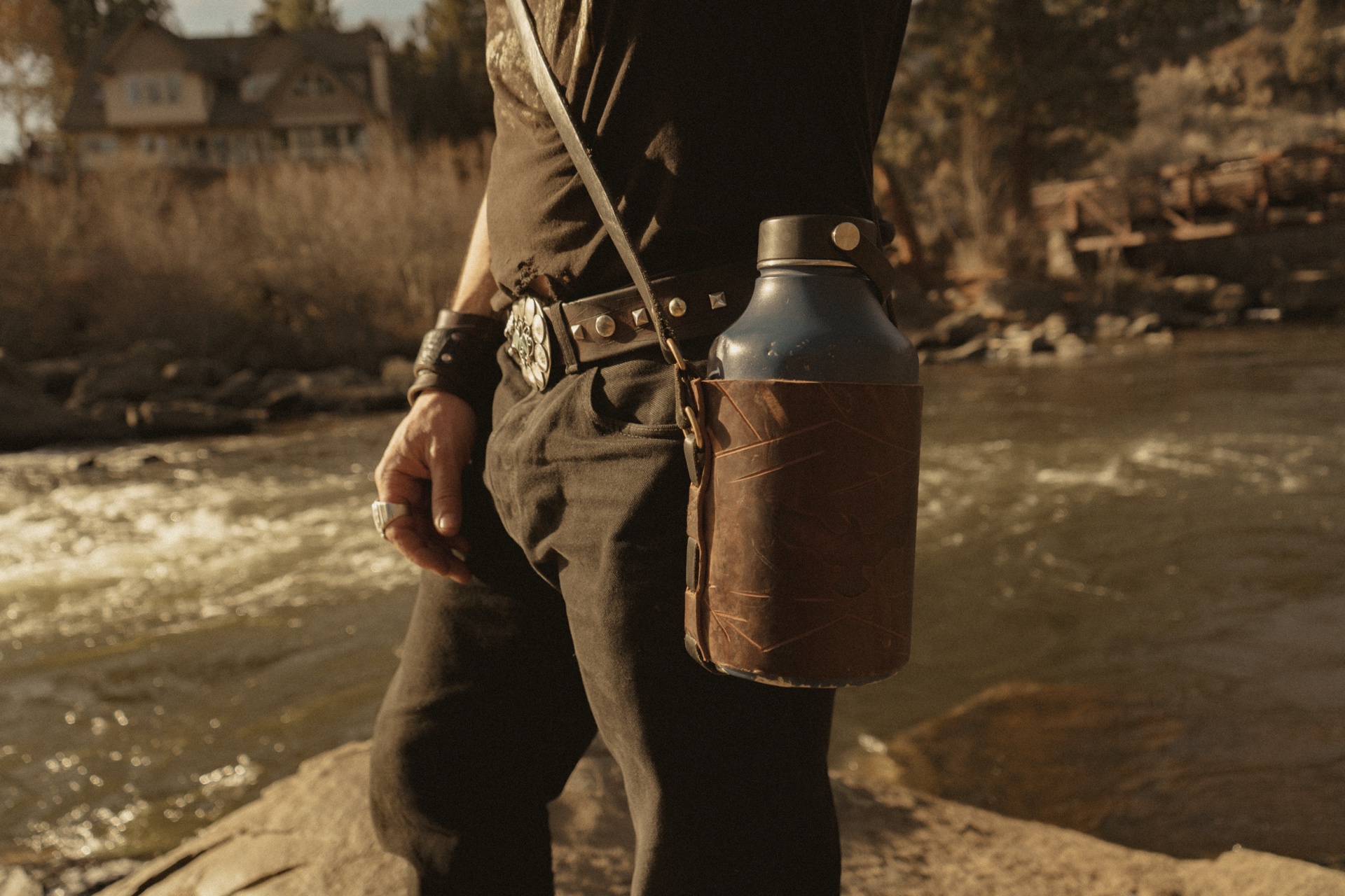 Detailed leather work